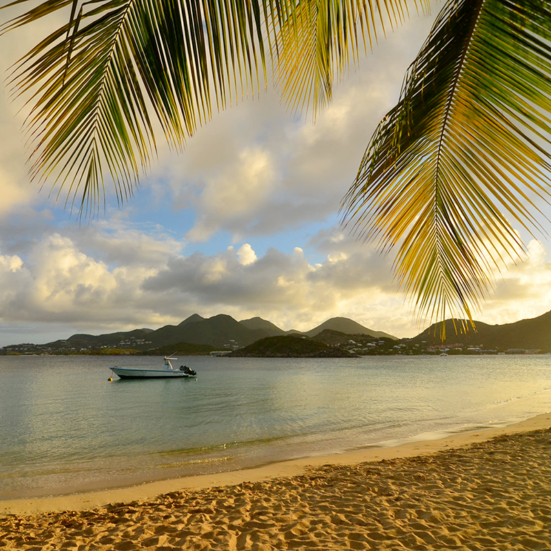 Coucher de soleil sur les plages de St-Martin